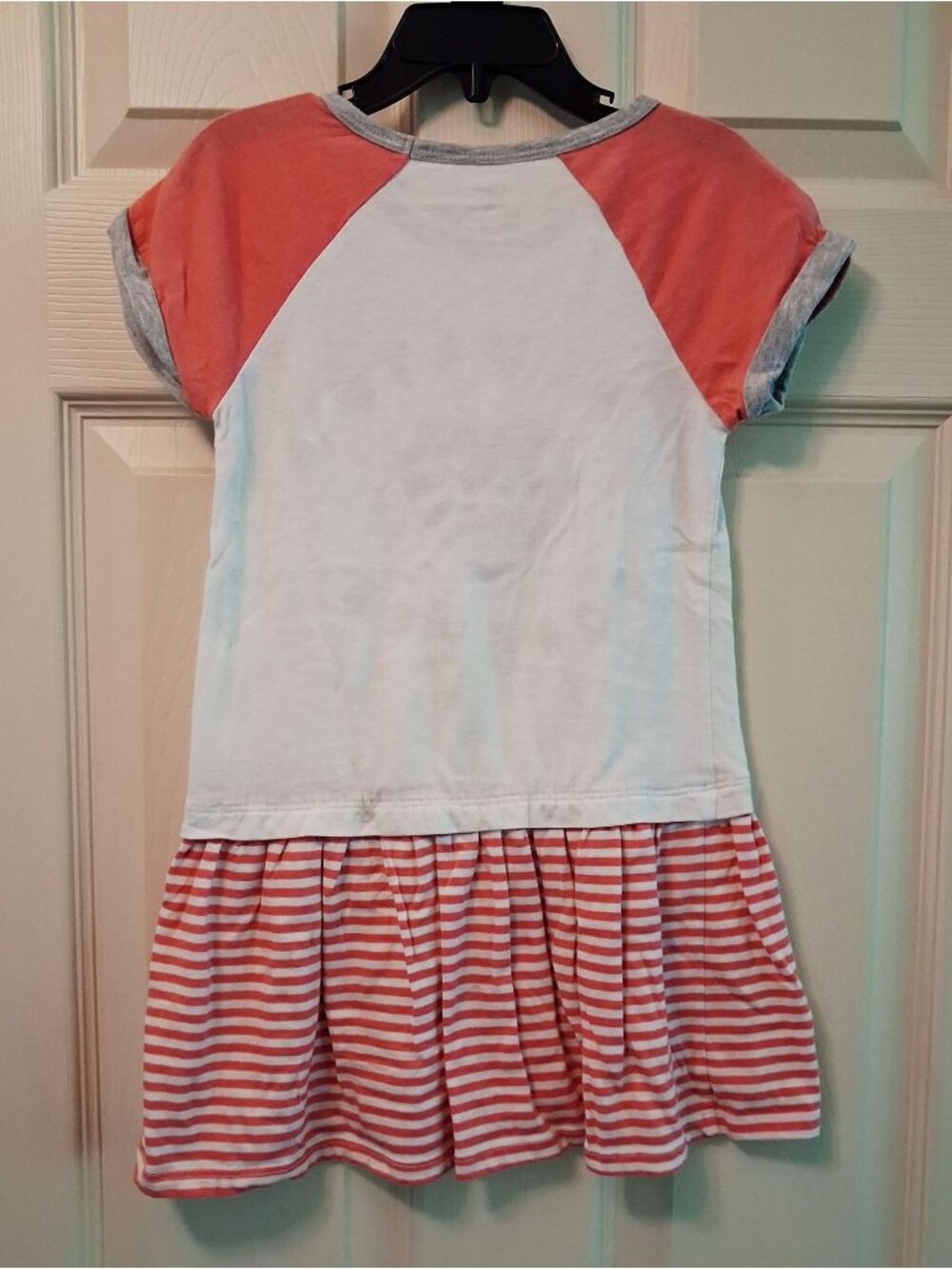 Old Navy Girls Always & Forever Dress 5T Pink & White Raglan Top Striped Bottom - Picture 2 of 7